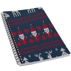 Christmas-seamless-knitted-pattern-background 003 5 5  X 8 5  Notebook by nate14shop