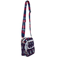 Christmas-seamless-knitted-pattern-background 004 Shoulder Strap Belt Bag by nate14shop