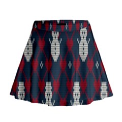 Christmas-seamless-knitted-pattern-background 004 Mini Flare Skirt by nate14shop
