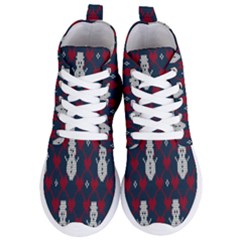 Christmas-seamless-knitted-pattern-background 004 Women s Lightweight High Top Sneakers by nate14shop