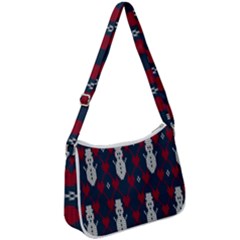 Christmas-seamless-knitted-pattern-background 004 Zip Up Shoulder Bag