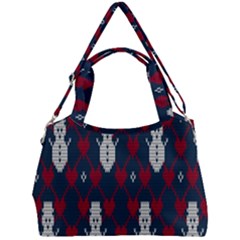 Christmas-seamless-knitted-pattern-background 004 Double Compartment Shoulder Bag by nate14shop