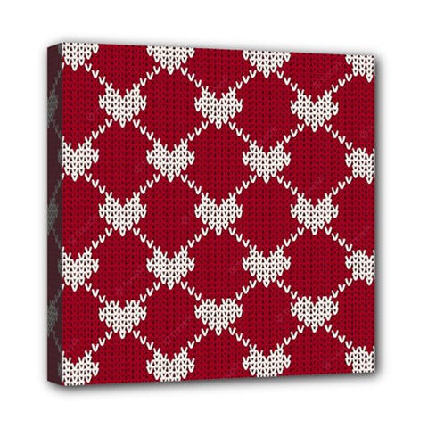 Christmas-seamless-knitted-pattern-background Mini Canvas 8  X 8  (stretched) by nate14shop