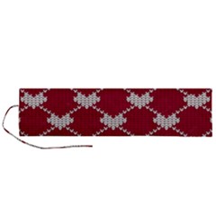 Christmas-seamless-knitted-pattern-background Roll Up Canvas Pencil Holder (l) by nate14shop