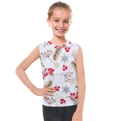 Christmas-seamless-pattern-with-fir-branches Kids  Mesh Tank Top