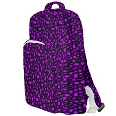 Small Bright Dayglo Purple Halloween Motifs Skulls, Spells & Cats On Spooky Black Double Compartment Backpack by PodArtist