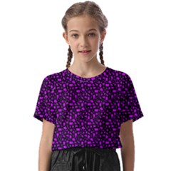 Small Bright Dayglo Purple Halloween Motifs Skulls, Spells & Cats On Spooky Black Kids  Basic Tee by PodArtist