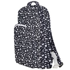 Small Bright White Halloween Motifs Skulls, Spells & Cats On Spooky Black  Double Compartment Backpack by PodArtist