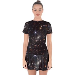 James Webb Space Telescope Deep Field Drop Hem Mini Chiffon Dress by PodArtist