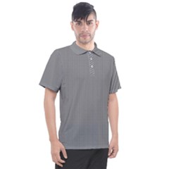 Small Soot Black And White Handpainted Houndstooth Check Watercolor Pattern Men s Polo Tee