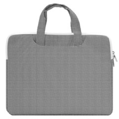 Small Soot Black And White Handpainted Houndstooth Check Watercolor Pattern Macbook Pro 13  Double Pocket Laptop Bag