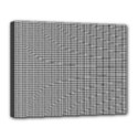 Soot Black and White Handpainted Houndstooth Check Watercolor Pattern Canvas 14  x 11  (Stretched) View1