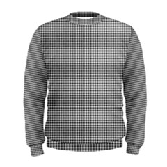 Soot Black And White Handpainted Houndstooth Check Watercolor Pattern Men s Sweatshirt