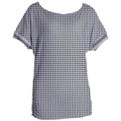 Soot Black And White Handpainted Houndstooth Check Watercolor Pattern Women s Oversized Tee