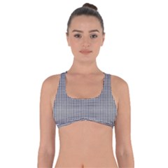 Soot Black And White Handpainted Houndstooth Check Watercolor Pattern Got No Strings Sports Bra
