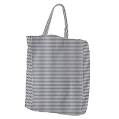 Soot Black And White Handpainted Houndstooth Check Watercolor Pattern Giant Grocery Tote by PodArtist