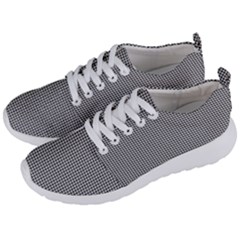 Soot Black And White Handpainted Houndstooth Check Watercolor Pattern Men s Lightweight Sports Shoes
