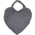 Soot Black and White Handpainted Houndstooth Check Watercolor Pattern Giant Heart Shaped Tote View1