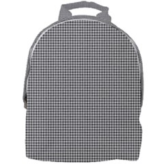 Soot Black And White Handpainted Houndstooth Check Watercolor Pattern Mini Full Print Backpack