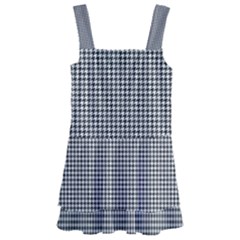 Soot Black And White Handpainted Houndstooth Check Watercolor Pattern Kids  Layered Skirt Swimsuit