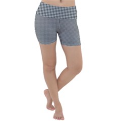 Soot Black And White Handpainted Houndstooth Check Watercolor Pattern Lightweight Velour Yoga Shorts