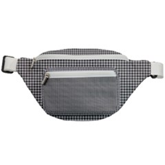 Soot Black And White Handpainted Houndstooth Check Watercolor Pattern Fanny Pack