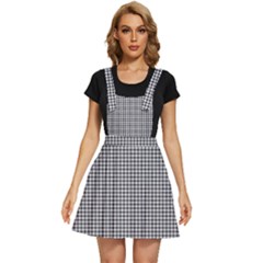 Soot Black And White Handpainted Houndstooth Check Watercolor Pattern Apron Dress