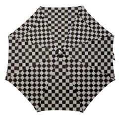 Large Black And White Watercolored Checkerboard Chess Straight Umbrellas