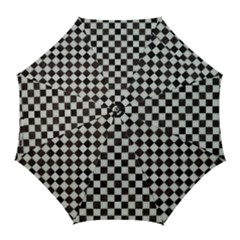 Large Black And White Watercolored Checkerboard Chess Golf Umbrellas