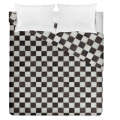 Large Black And White Watercolored Checkerboard Chess Duvet Cover Double Side (queen Size) by PodArtist
