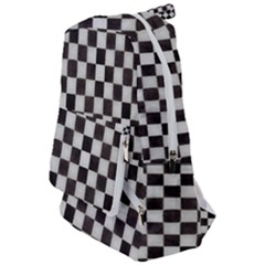 Large Black And White Watercolored Checkerboard Chess Travelers  Backpack by PodArtist