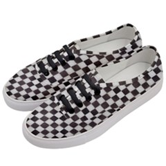 Large Black And White Watercolored Checkerboard Chess Women s Classic Low Top Sneakers by PodArtist