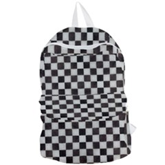 Large Black And White Watercolored Checkerboard Chess Foldable Lightweight Backpack by PodArtist