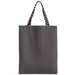 Small Black And White Watercolor Checkerboard Chess Zipper Classic Tote Bag by PodArtist