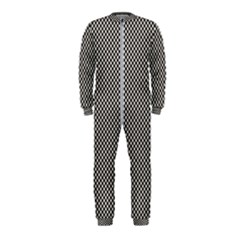 Small Black And White Watercolor Checkerboard Chess Onepiece Jumpsuit (kids) by PodArtist