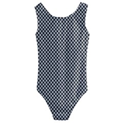 Small Black And White Watercolor Checkerboard Chess Kids  Cut-out Back One Piece Swimsuit