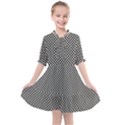 Small Black and White Watercolor Checkerboard Chess Kids  All Frills Chiffon Dress View1