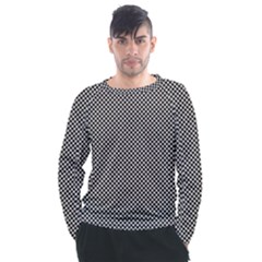 Small Black And White Watercolor Checkerboard Chess Men s Long Sleeve Raglan Tee