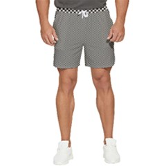 Small Black And White Watercolor Checkerboard Chess Men s Runner Shorts by PodArtist