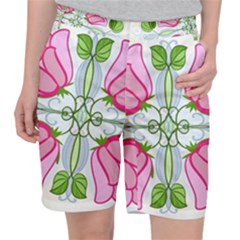 Figure Roses Flowers-ornament Pocket Shorts