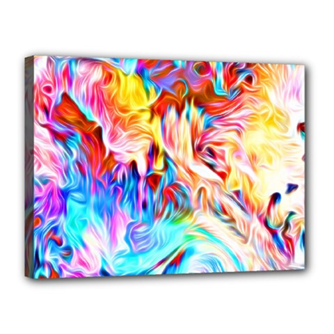 Background-drips-fluid-colorful- Canvas 16  X 12  (stretched) by Jancukart