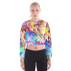 Background-drips-fluid-colorful- Cropped Sweatshirt by Jancukart
