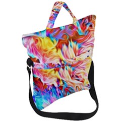 Background-drips-fluid-colorful- Fold Over Handle Tote Bag by Jancukart