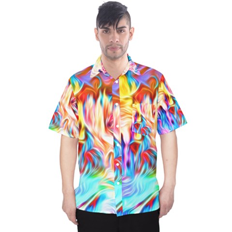 Background-drips-fluid-colorful- Men s Hawaii Shirt by Jancukart