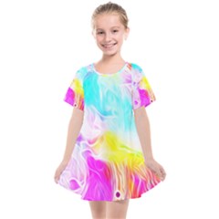 Background-drips-fluid-colorful Kids  Smock Dress