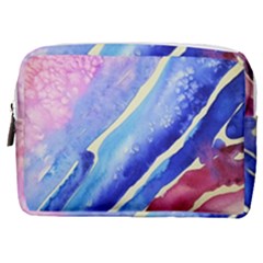 Painting-abstract-blue-pink-spots Make Up Pouch (medium)