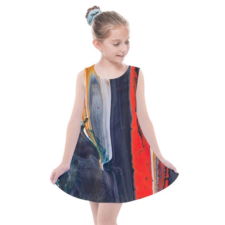 Art-modern-painting-background Kids  Summer Dress