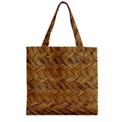 Esparto-tissue-braided-texture Zipper Grocery Tote Bag by Jancukart