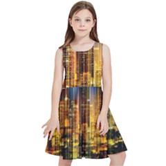 Skyline-light-rays-gloss-upgrade Kids  Skater Dress by Jancukart