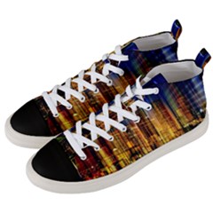 Skyline-light-rays-gloss-upgrade Men s Mid-top Canvas Sneakers by Jancukart